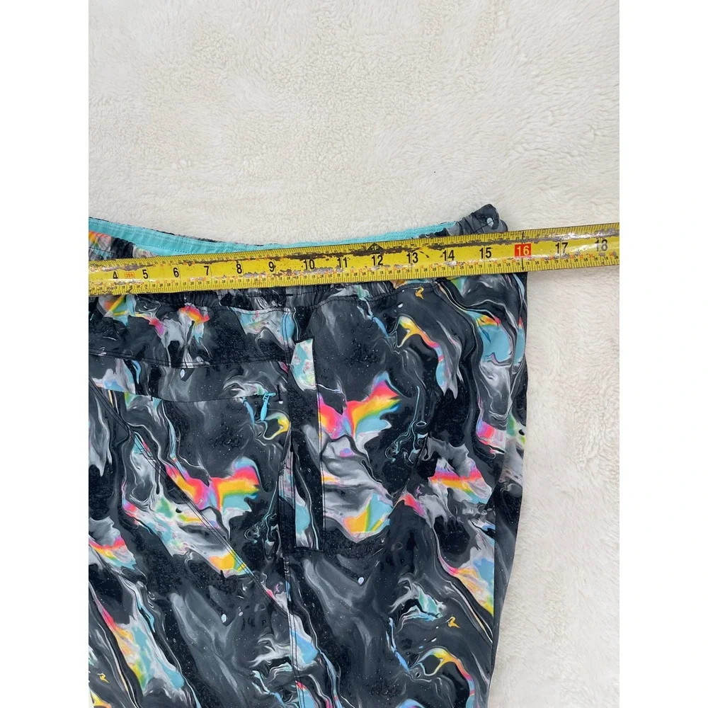 Birddogs Boom Gym Shorts Mens XL Grey Rainbow Marble Psychedelic Lined 6 Inseam